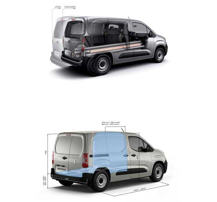 PEUGEOT Partner and e-Partner interior dimensions