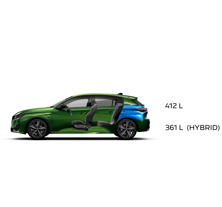 New Peugeot 308 technical sheet - Boot space